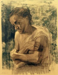 K. Kollwitz, Half-Figure of a Woman with Folded Arms
